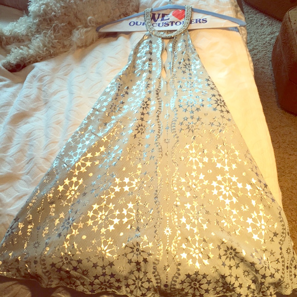 Baby blue and silver dress
